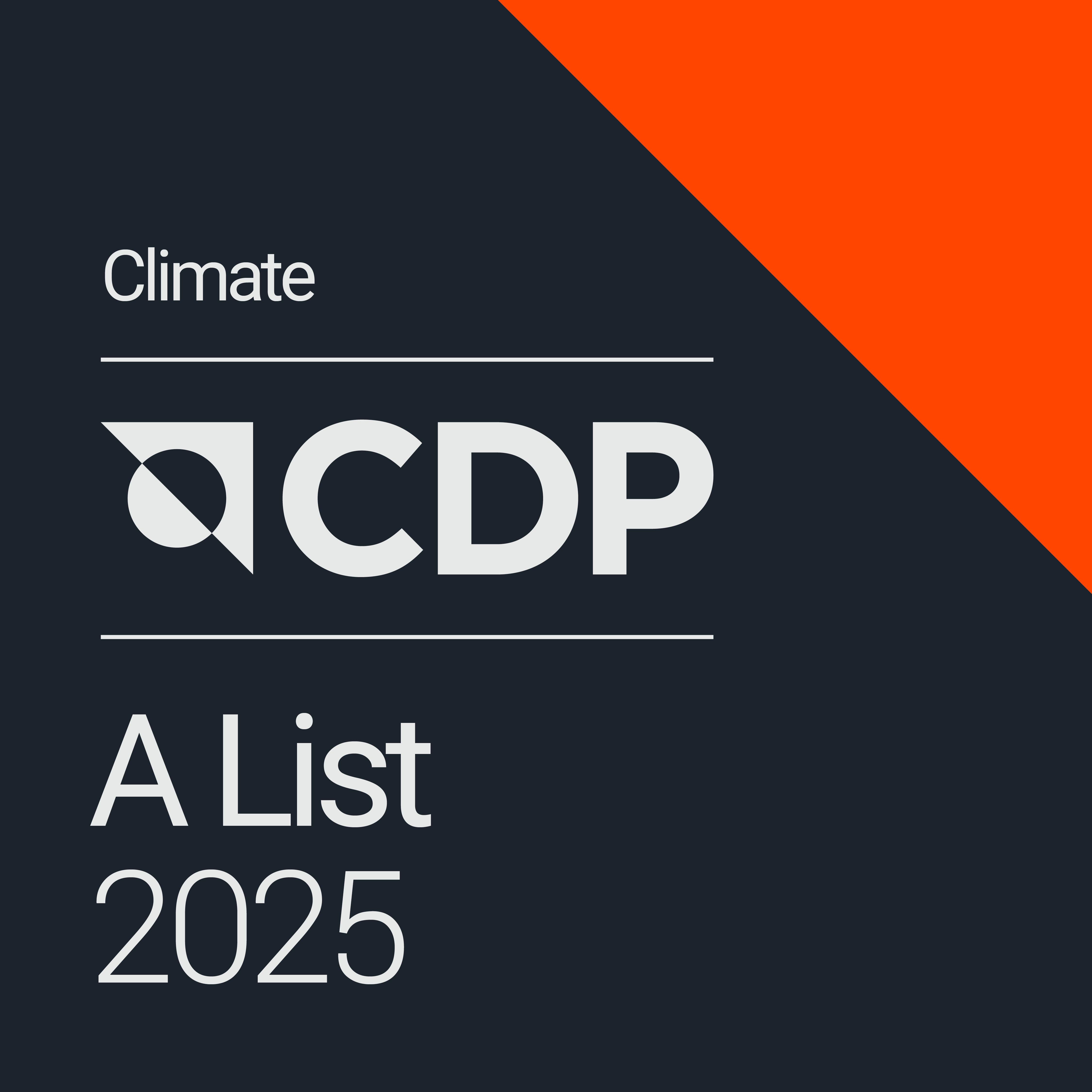 CDP碳揭露專案評比A級 (2025)